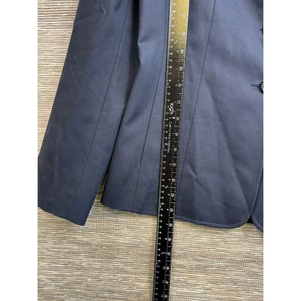 Talbots Blazer Jacket Womens Size 4 Navy Blue Two Buttons Stretch Casual Career